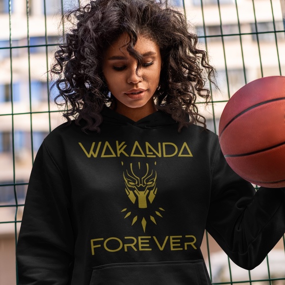 WAKANDA FOREVER GOLD: DESIGN; UNISEX CUSTOM HOODIE - Picture 1 of 3